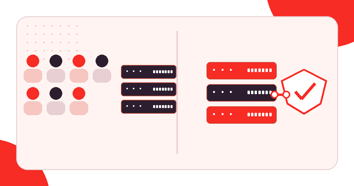 Three-column comparison of private proxy, public proxy, and VPN network paths
