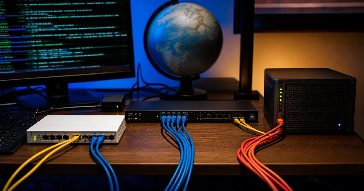 Network desk with separate DNS and browser communication routes
