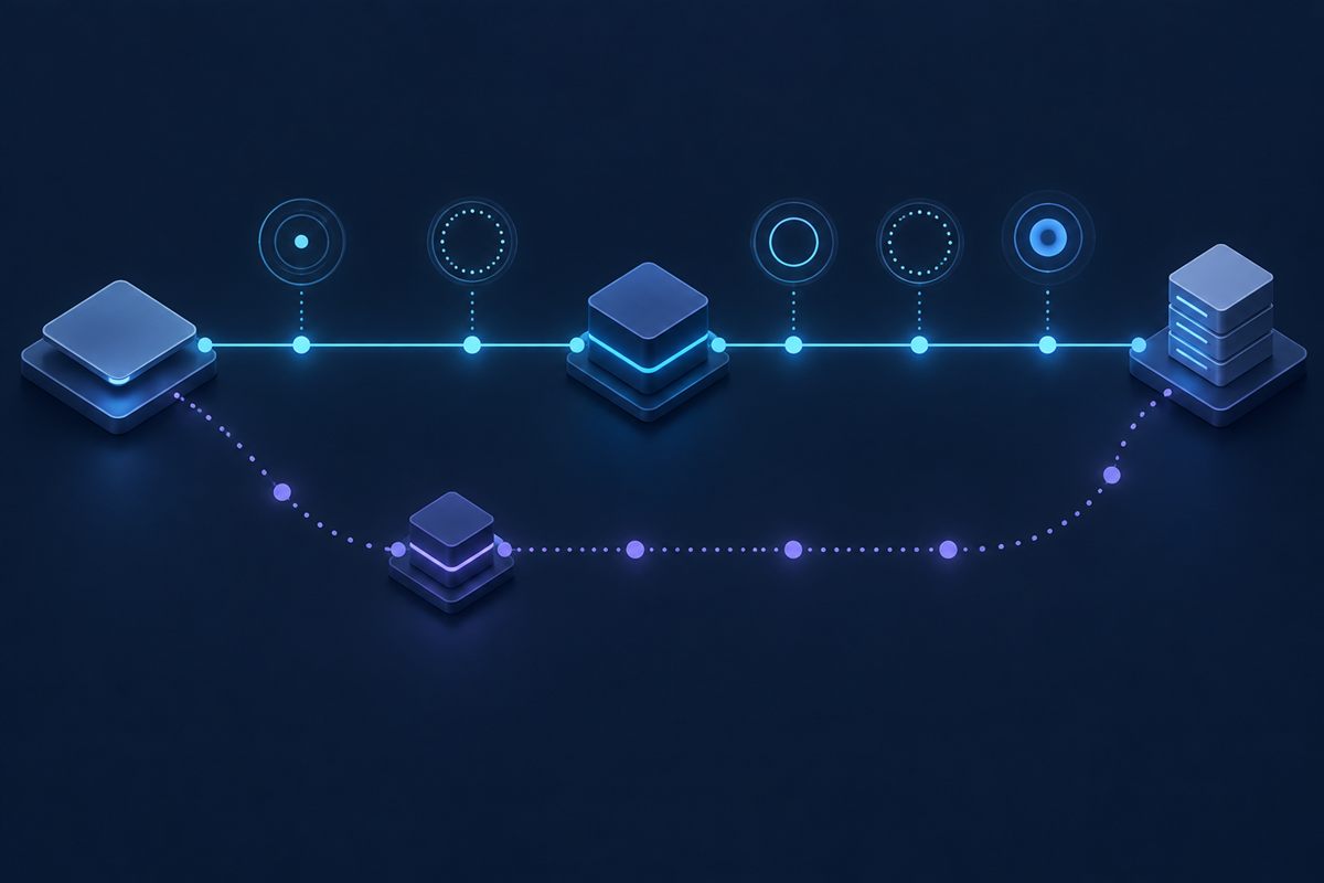 Proxy monitoring timeline separating reachability, latency, destination checks, and failover