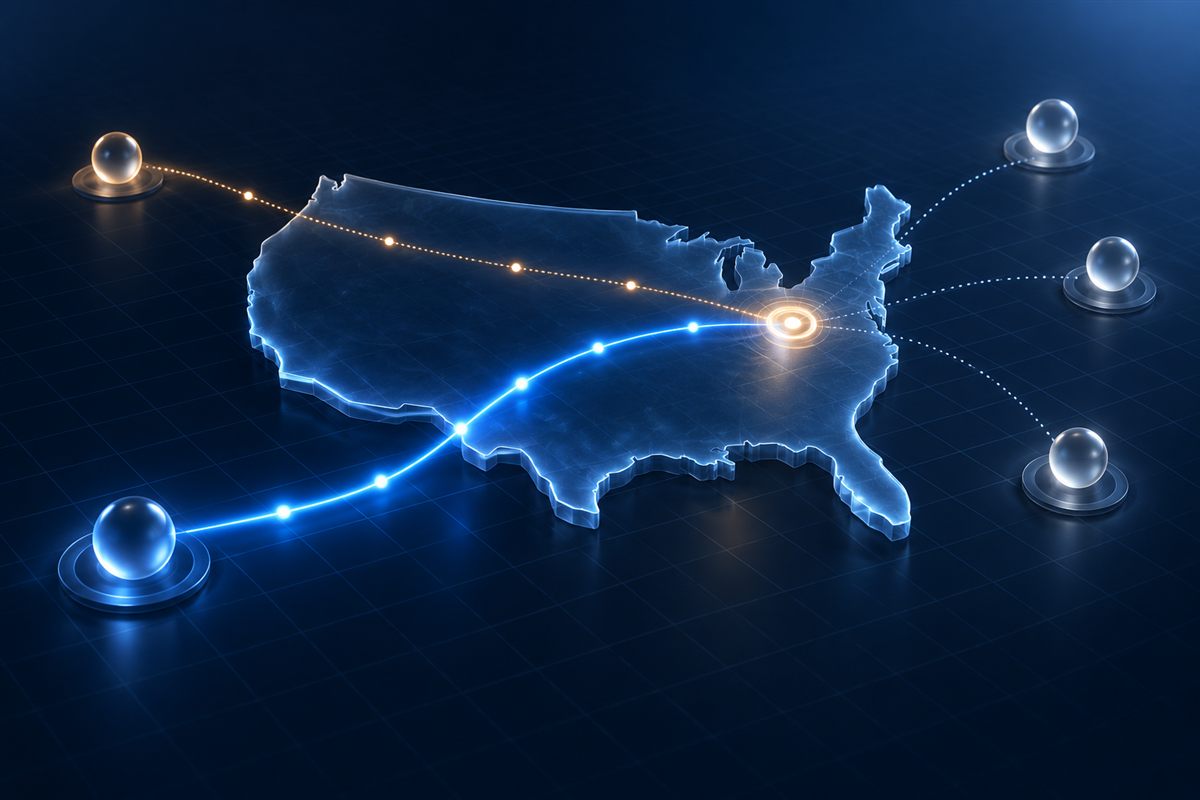 Controlled regional proxy test comparing a direct route with an observed United States exit